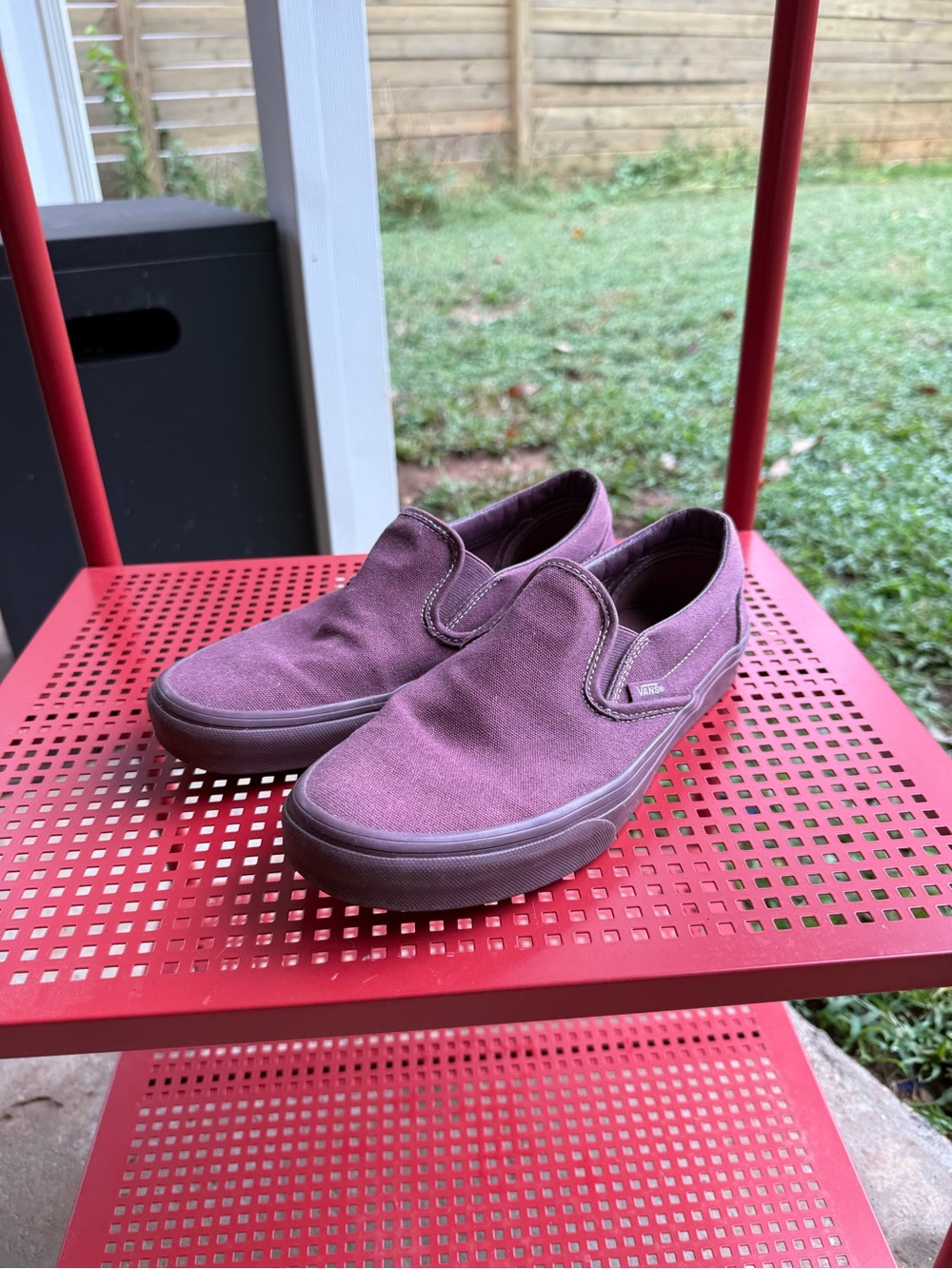 Vans Plum Canvas Slip-On Loafers